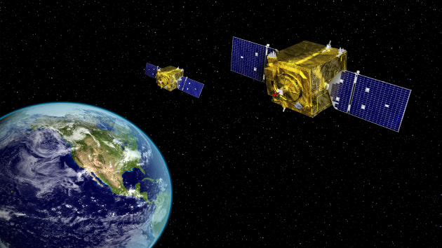 A rendering of a GSSAP satellite in deep space. Air Force Space Command