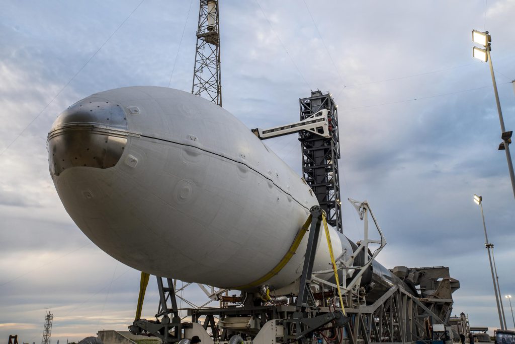 The Space Development Agency (SDA) and Missile Defense Agency (MDA) prepare to launch six satellites to low-Earth orbit on Feb. 14. The satellites will launch from Space Launch Complex 40 at Cape Canaveral Space utilizing SpaceX’s Falcon 9 rocket. This includes two satellites for MDA’s Hypersonic and Ballistic Tracking Space Sensor (HBTSS) and the final four SDA Tranche 0 (T0) Tracking Layer satellites of its Proliferated Warfighter Space Architecture (PWSA). (Photo Credit: Courtesy of SpaceX)